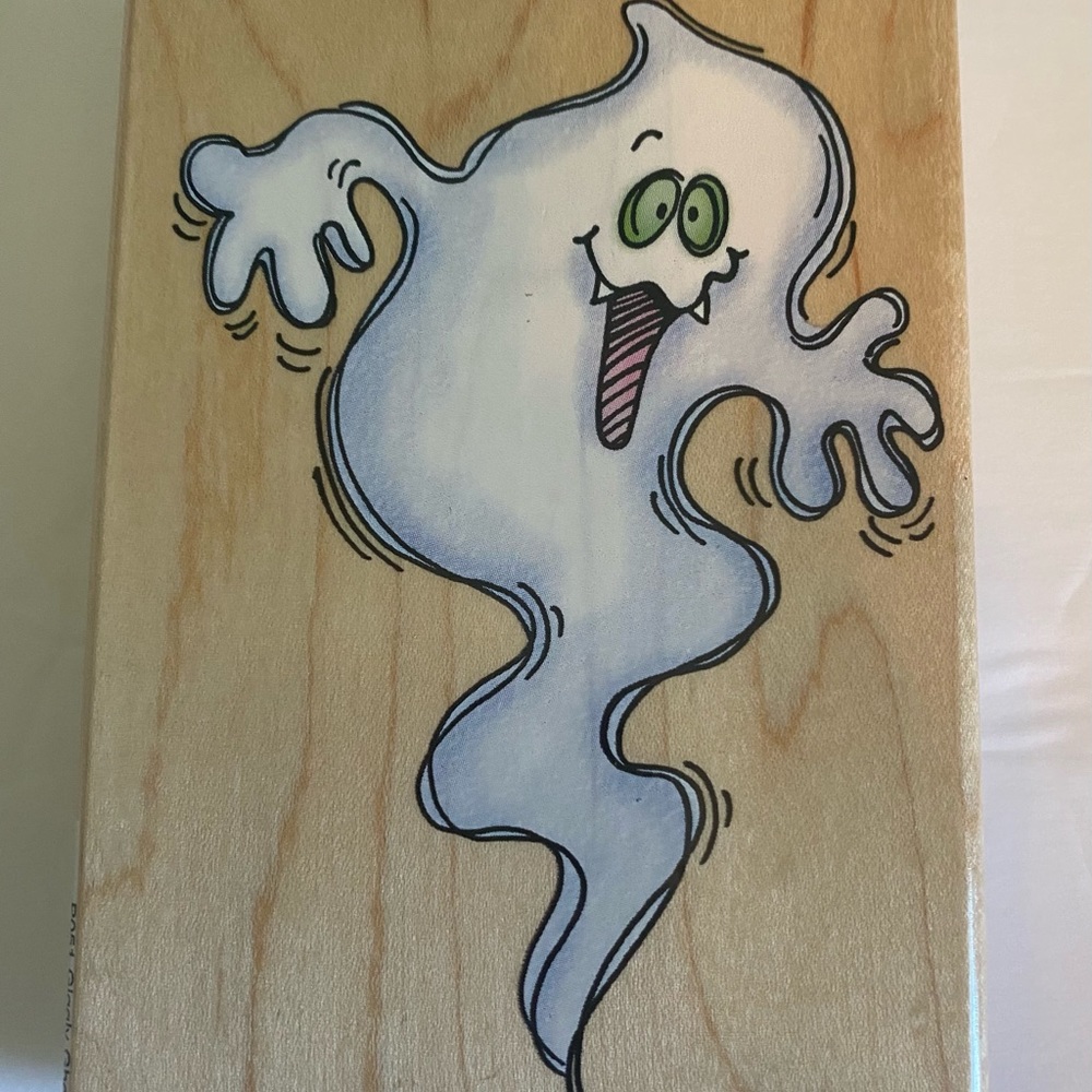 Halloween Ghost Rubber Stamp 4.5 x 3 inches